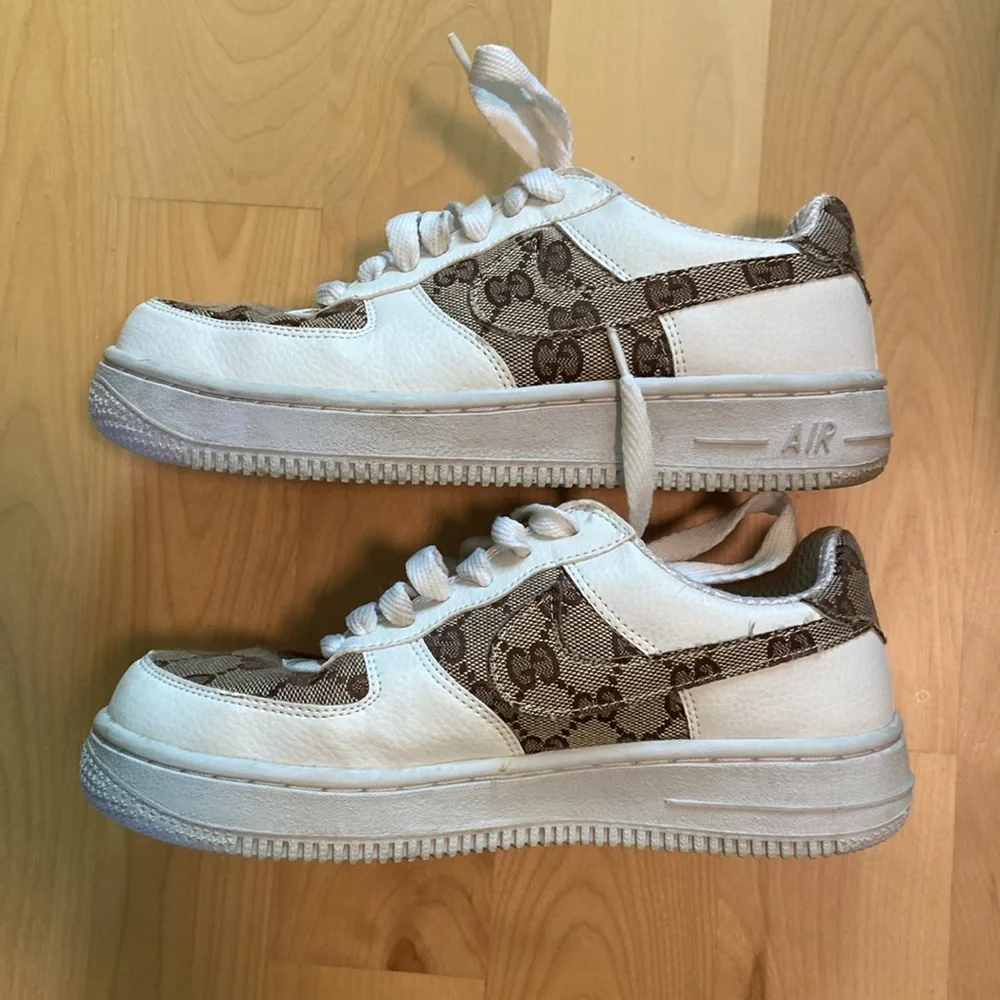 Gucci x Nike Air Force Ones in Brown - Picture 6 of 7